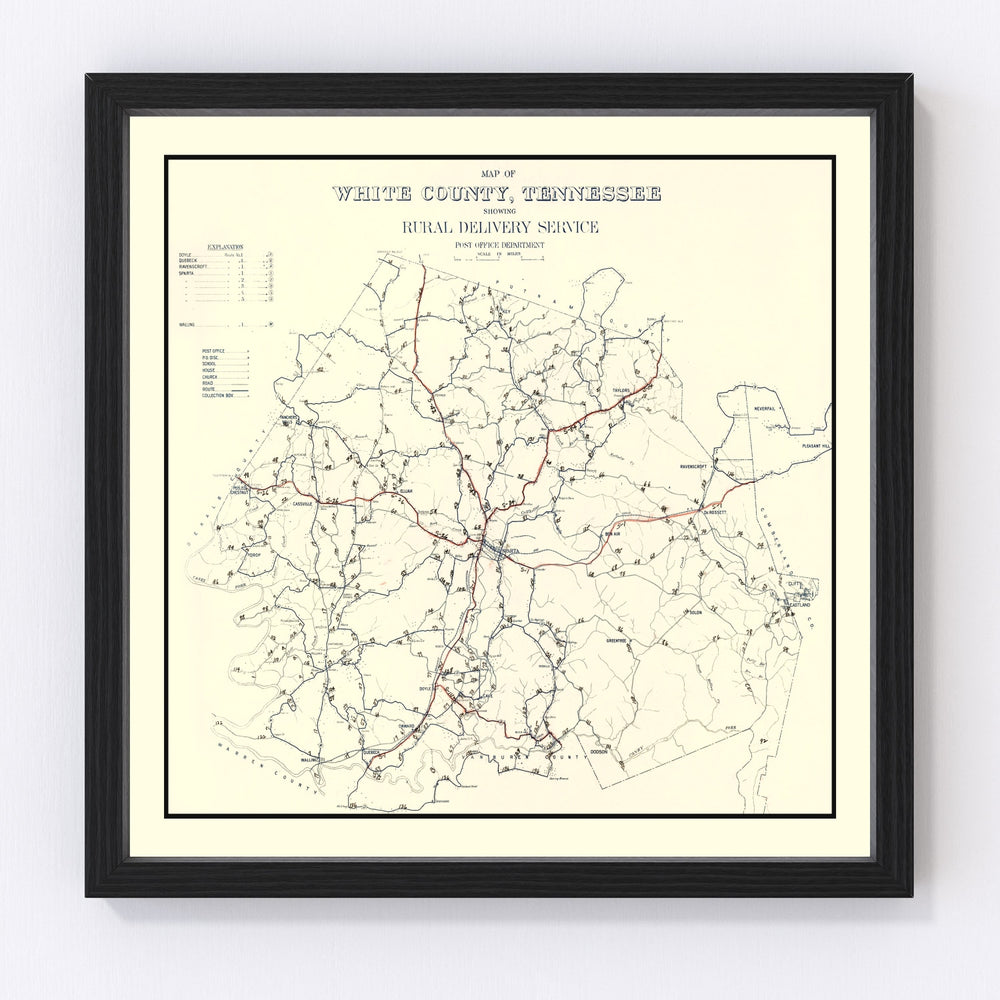White County Vintage Map 1936