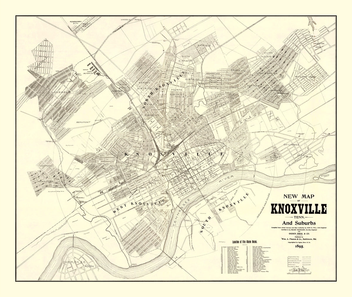 Preview of Vintage Map of Knoxville, Tennessee 1895