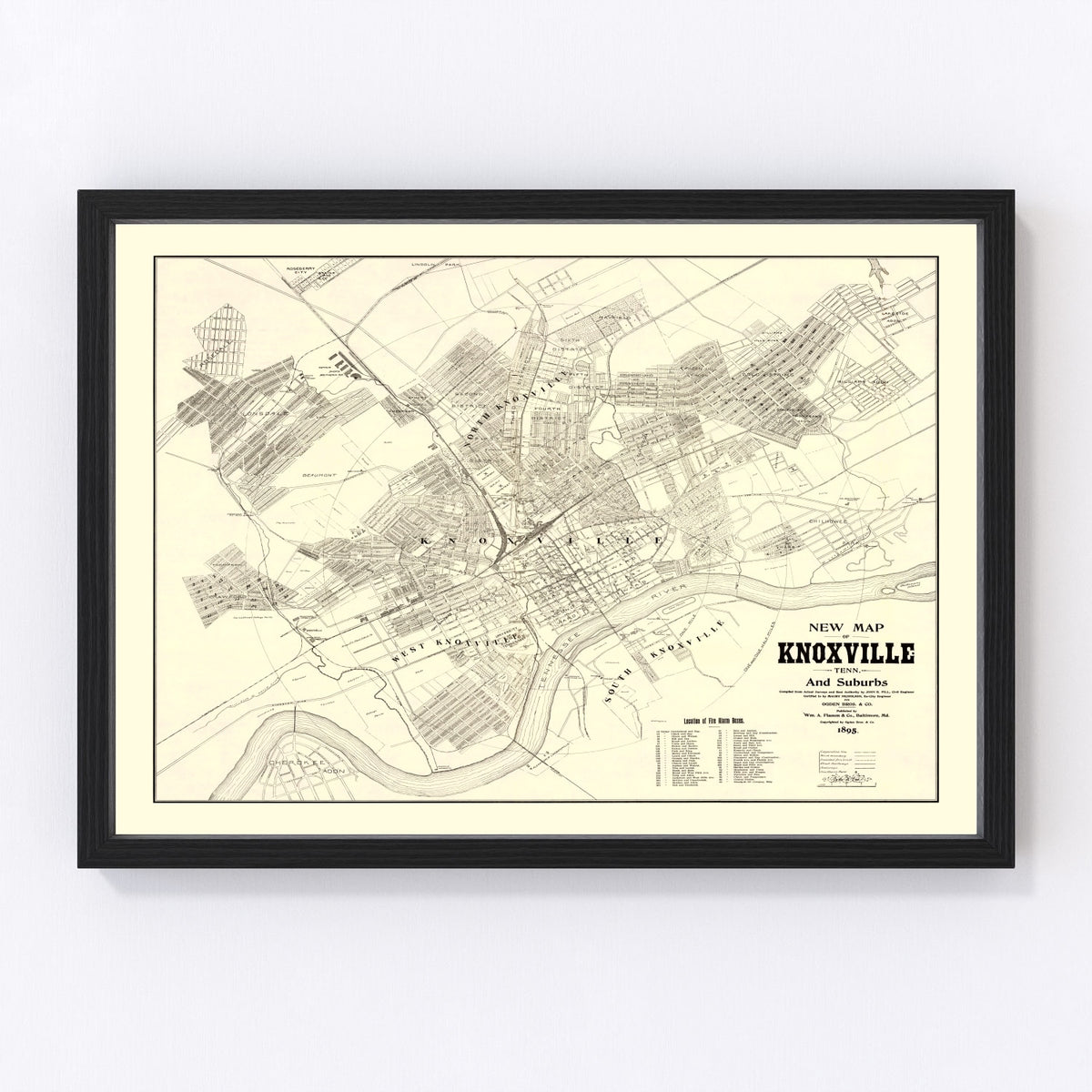 Knoxville Vintage Map 1895