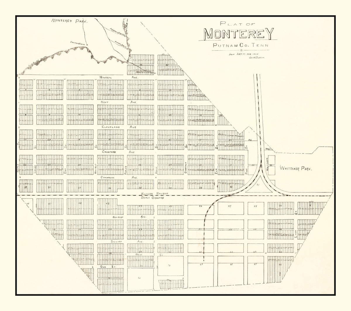 Preview of Vintage Map of Monterey, Tennessee 1890