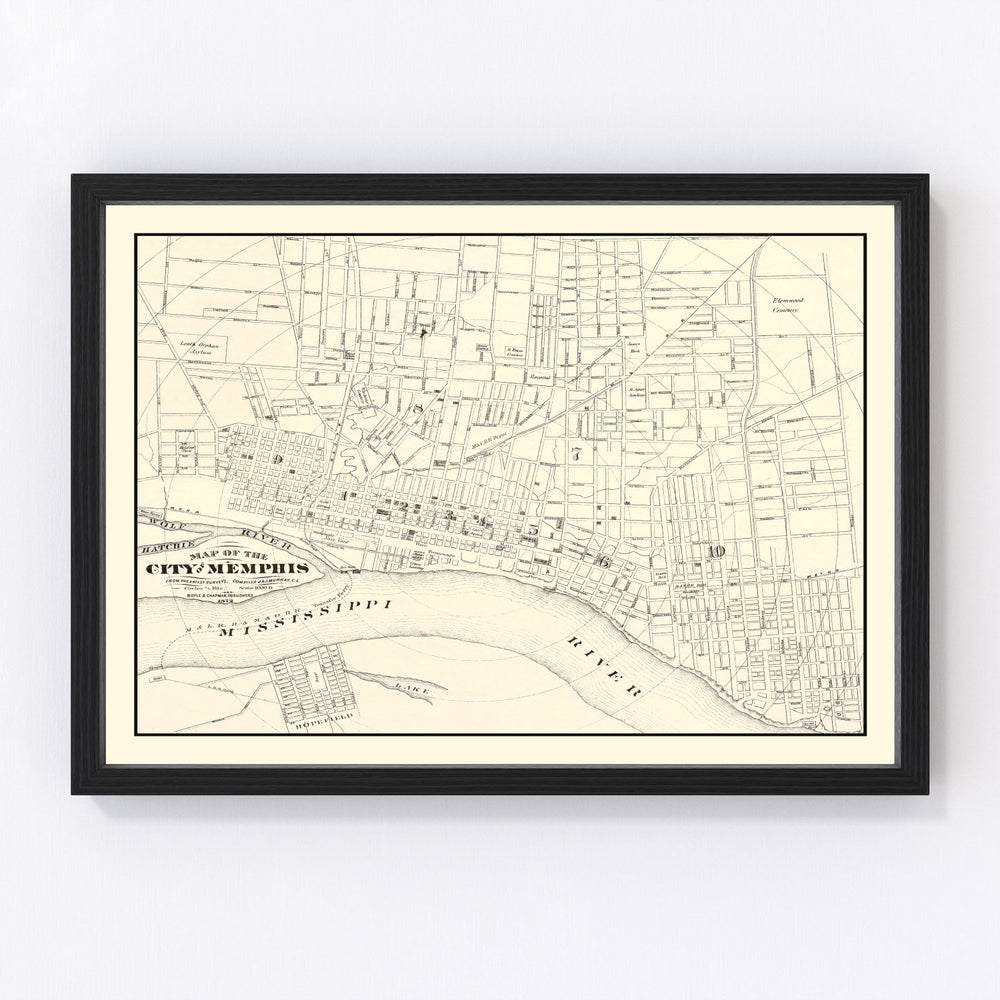 Memphis Vintage Map 1872