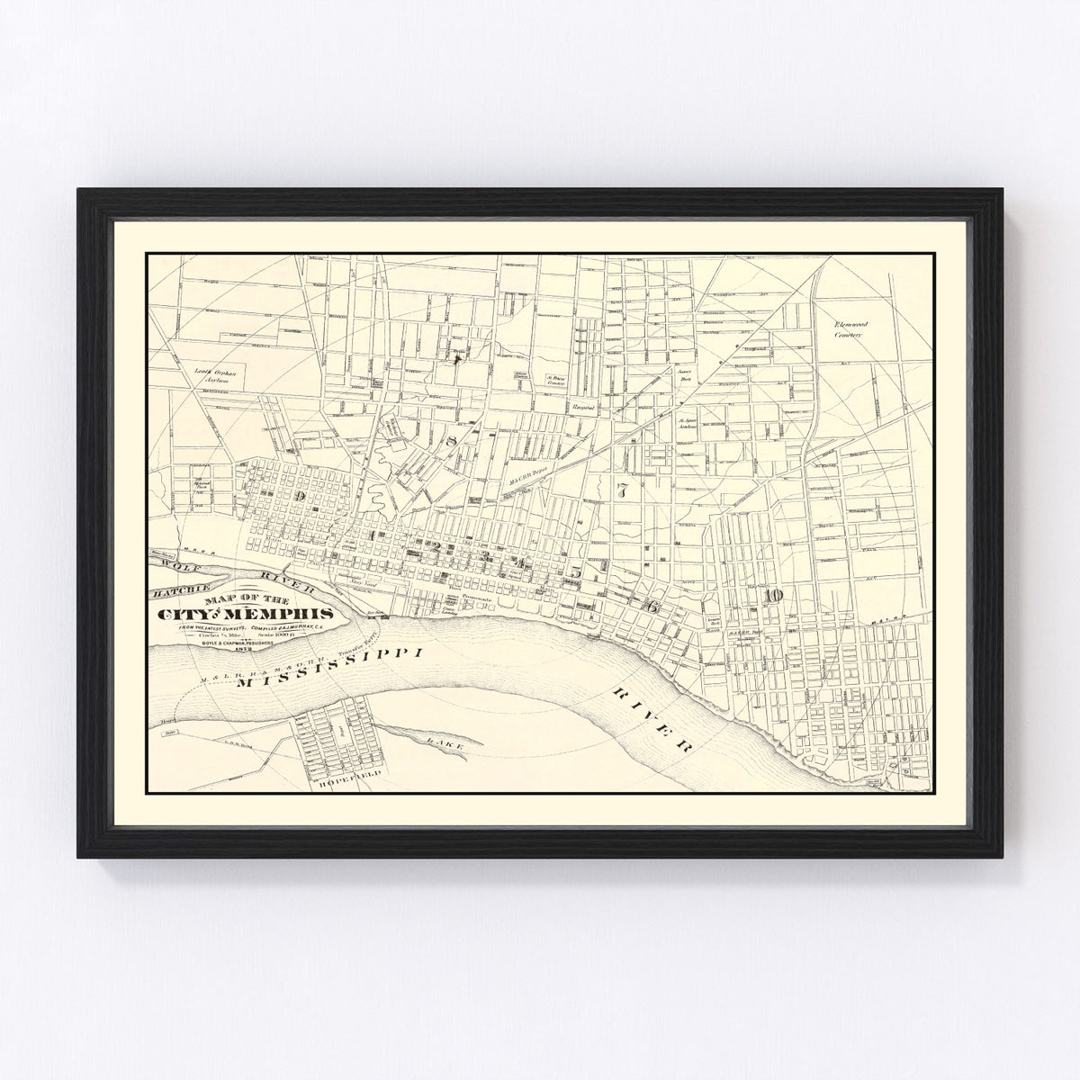 Memphis Vintage Map 1872