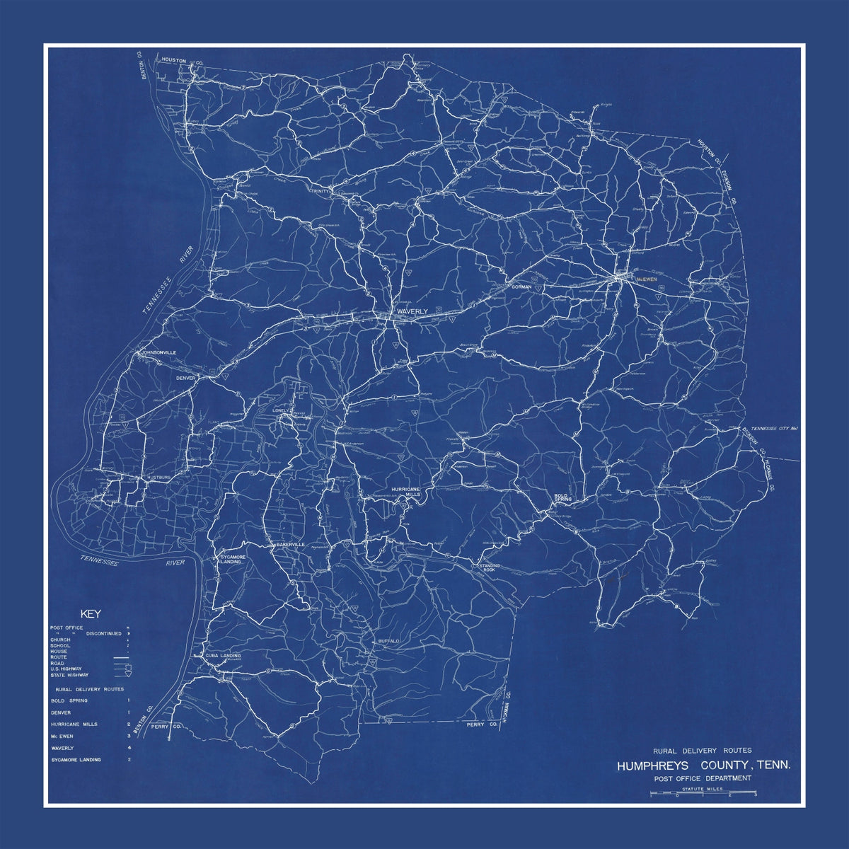 Preview of Vintage Map of Chester County, Tennessee 1918