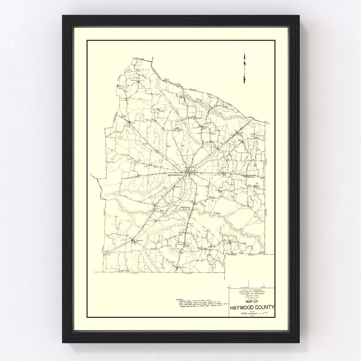 Haywood County Vintage Map 1937