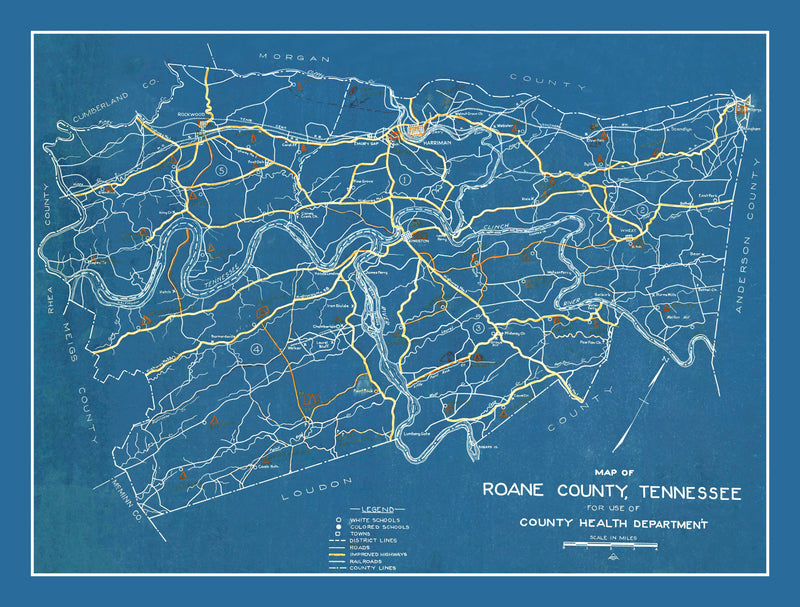 Size comparison using Vintage Map of Roane County, Tennessee 1930