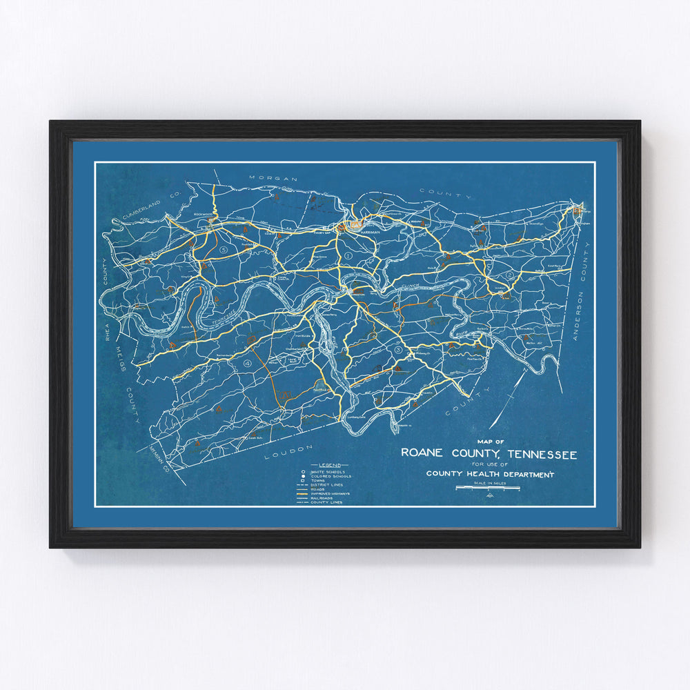 Roane County Vintage Map 1930