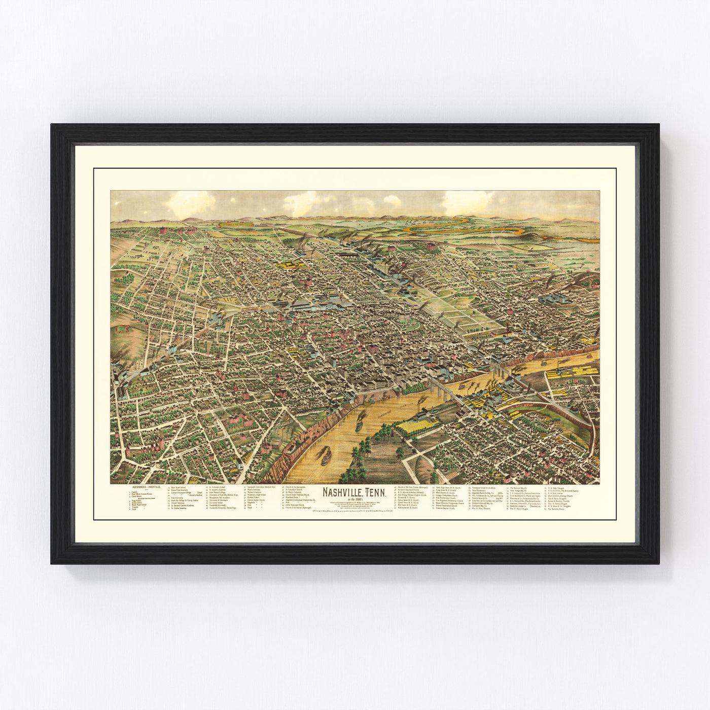 Nashville Vintage Map 1958