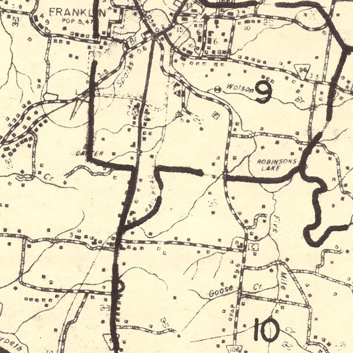 Restored historic details from the 1959 county map of Williamson County, Tennessee