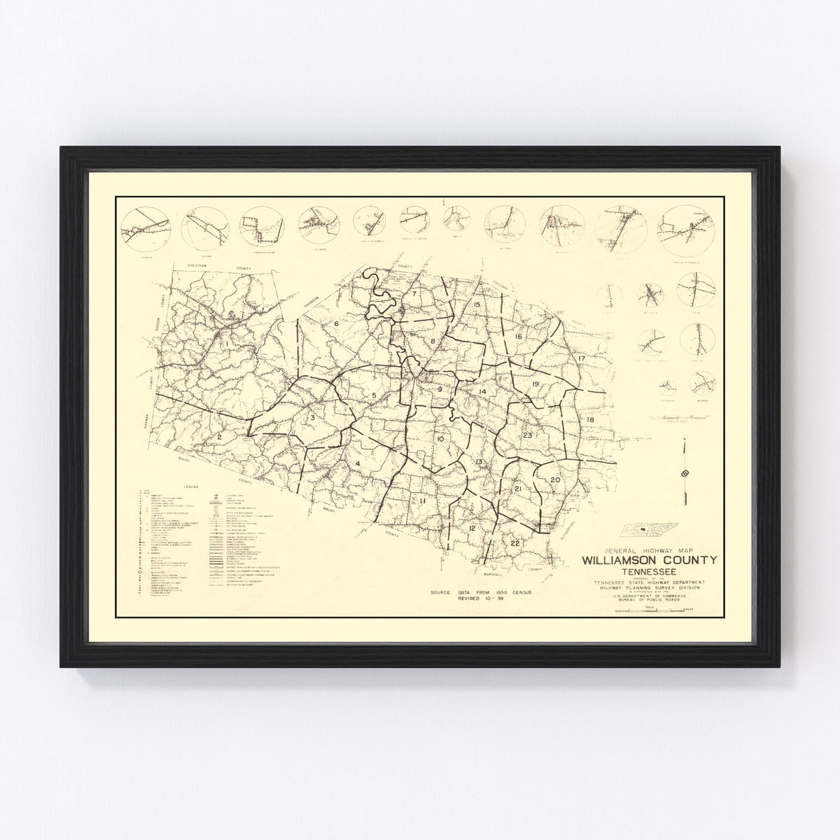 Williamson County Vintage Map 1959