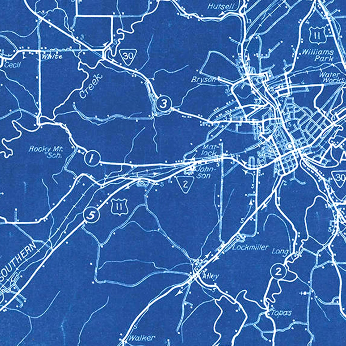 Restored historic details from the 1924 county map of McMinn County, Tennessee