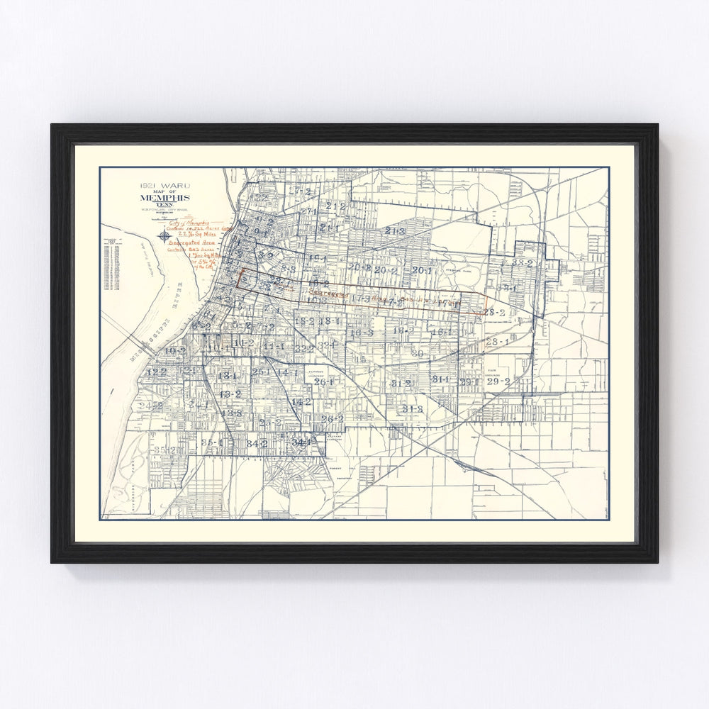 Memphis Vintage Map 1919