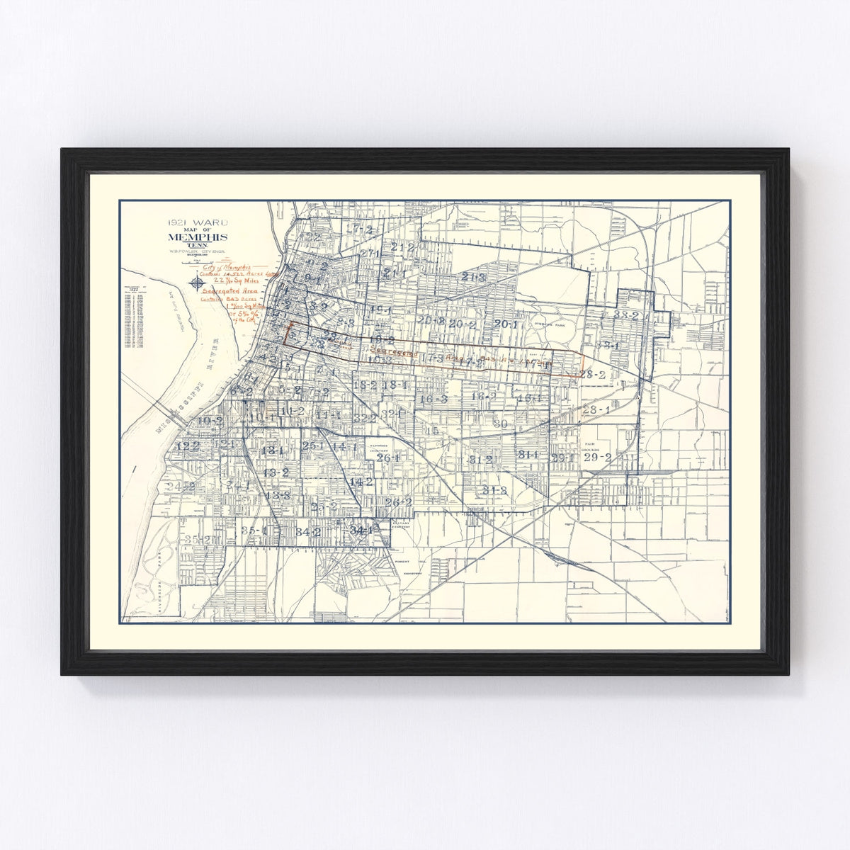 Memphis Vintage Map 1919
