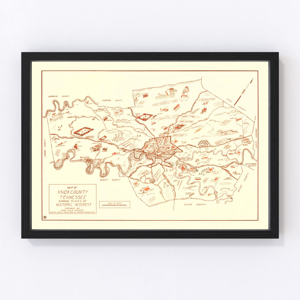 Knox County Vintage Map 1937