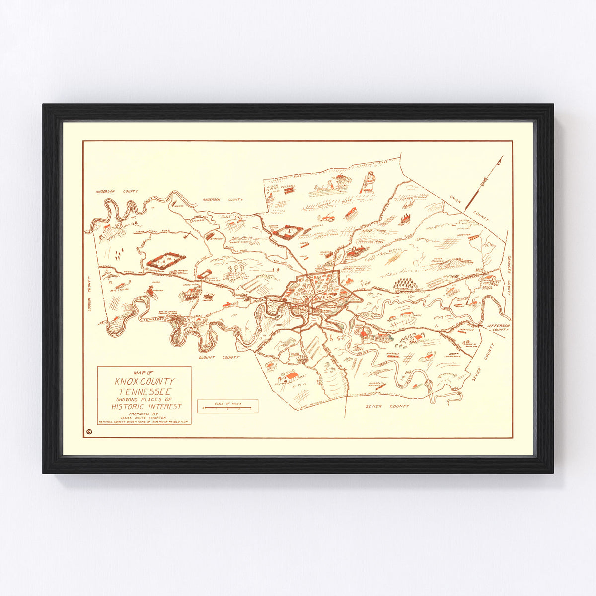 Knox County Vintage Map 1937