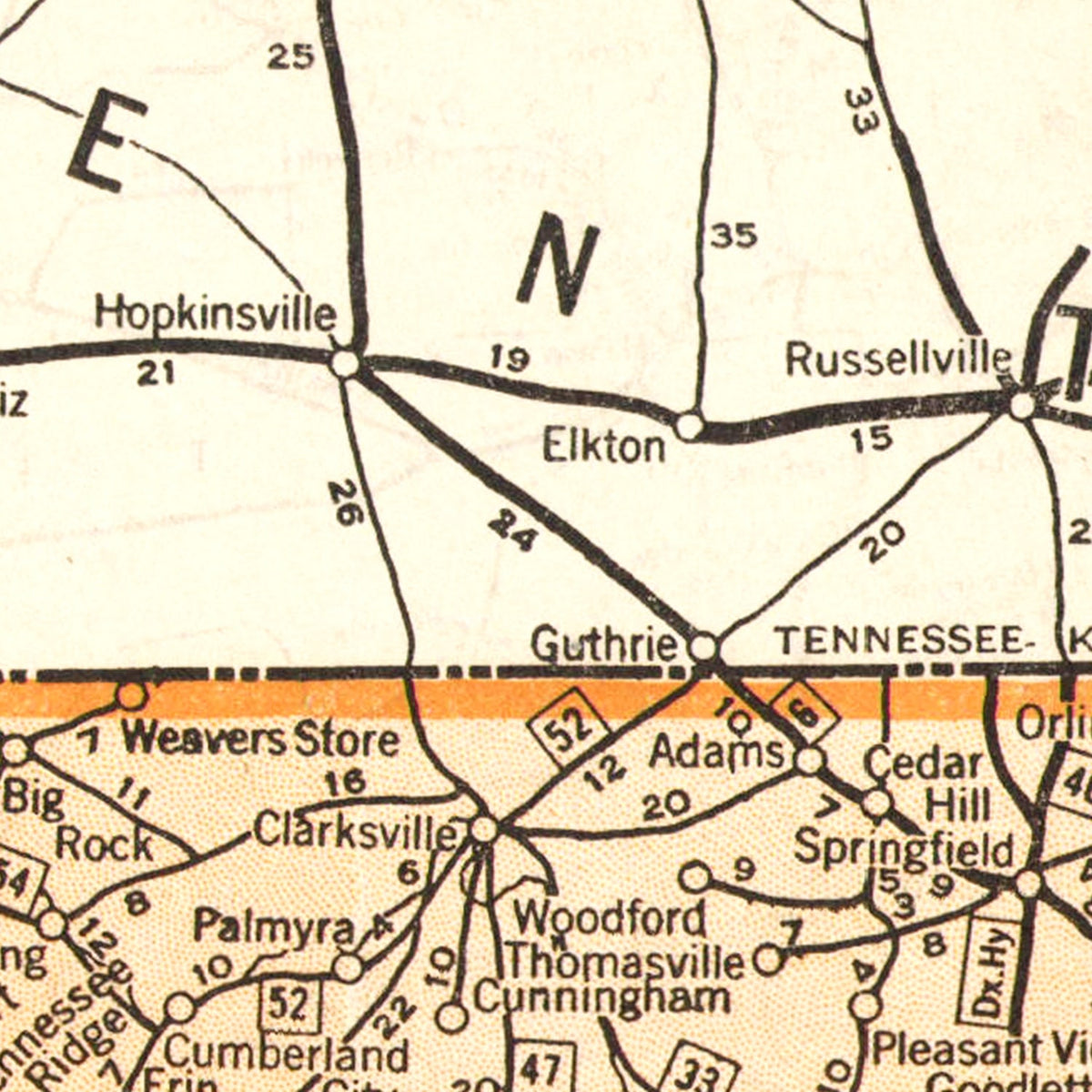 Restored historic details from the 1920 state map of County, Tennessee