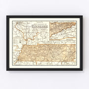 Tennessee Vintage Map 1920