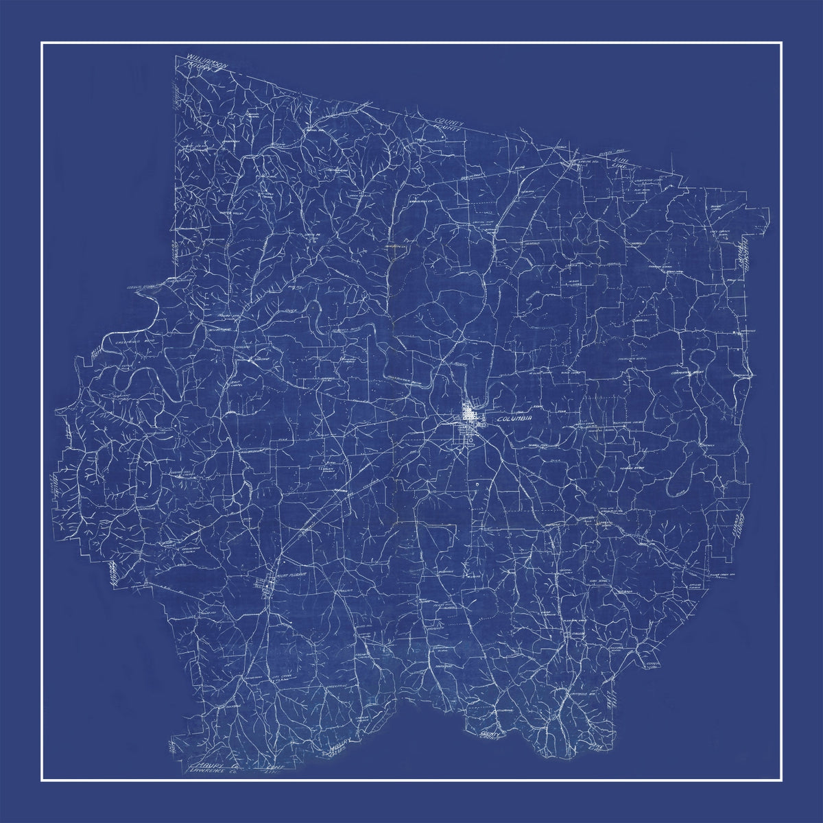 Preview of Vintage Map of Maury County, Tennessee 1924