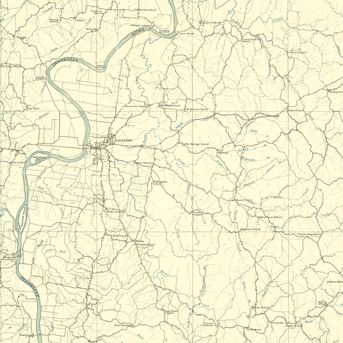 Restored historic details from the 1904 county map of Franklin County, Missouri