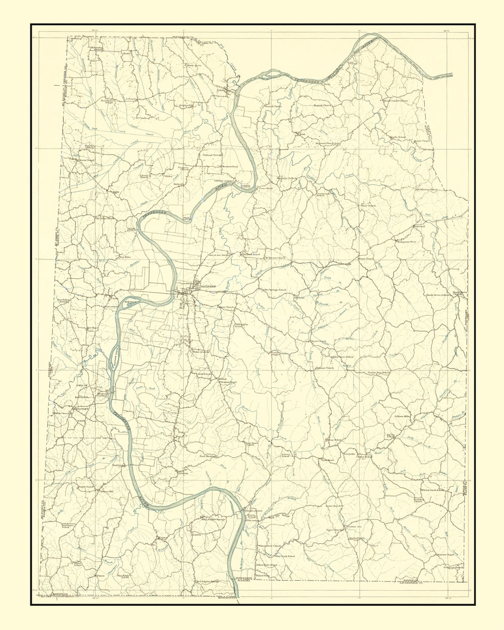 Vintage Map of Franklin County, Missouri 1904 print style example