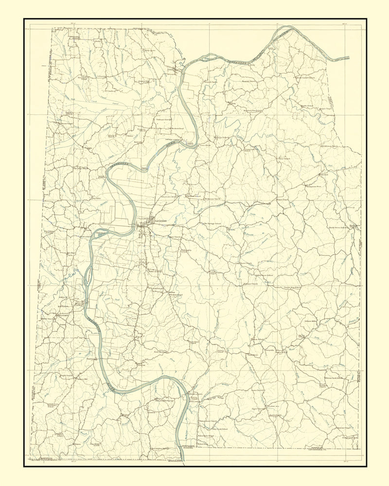 Size comparison using Vintage Map of Franklin County, Missouri 1904