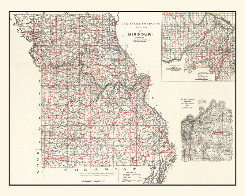 Size comparison using Vintage Map of Missouri 1911
