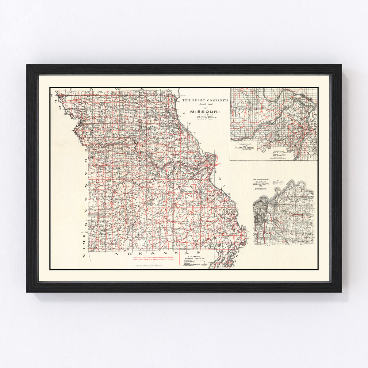 Missouri Vintage Map 1911