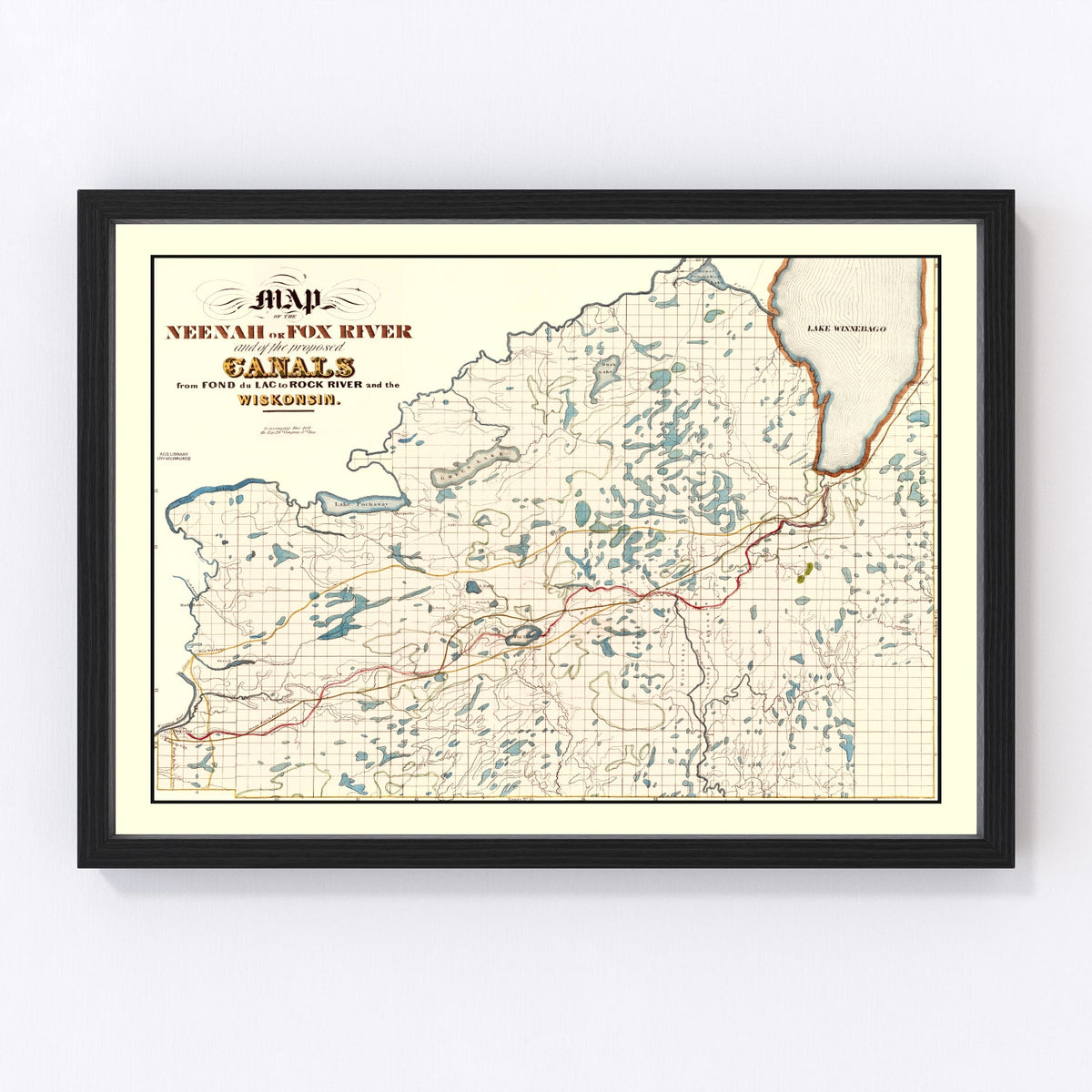 Fox River Vintage Map 1839