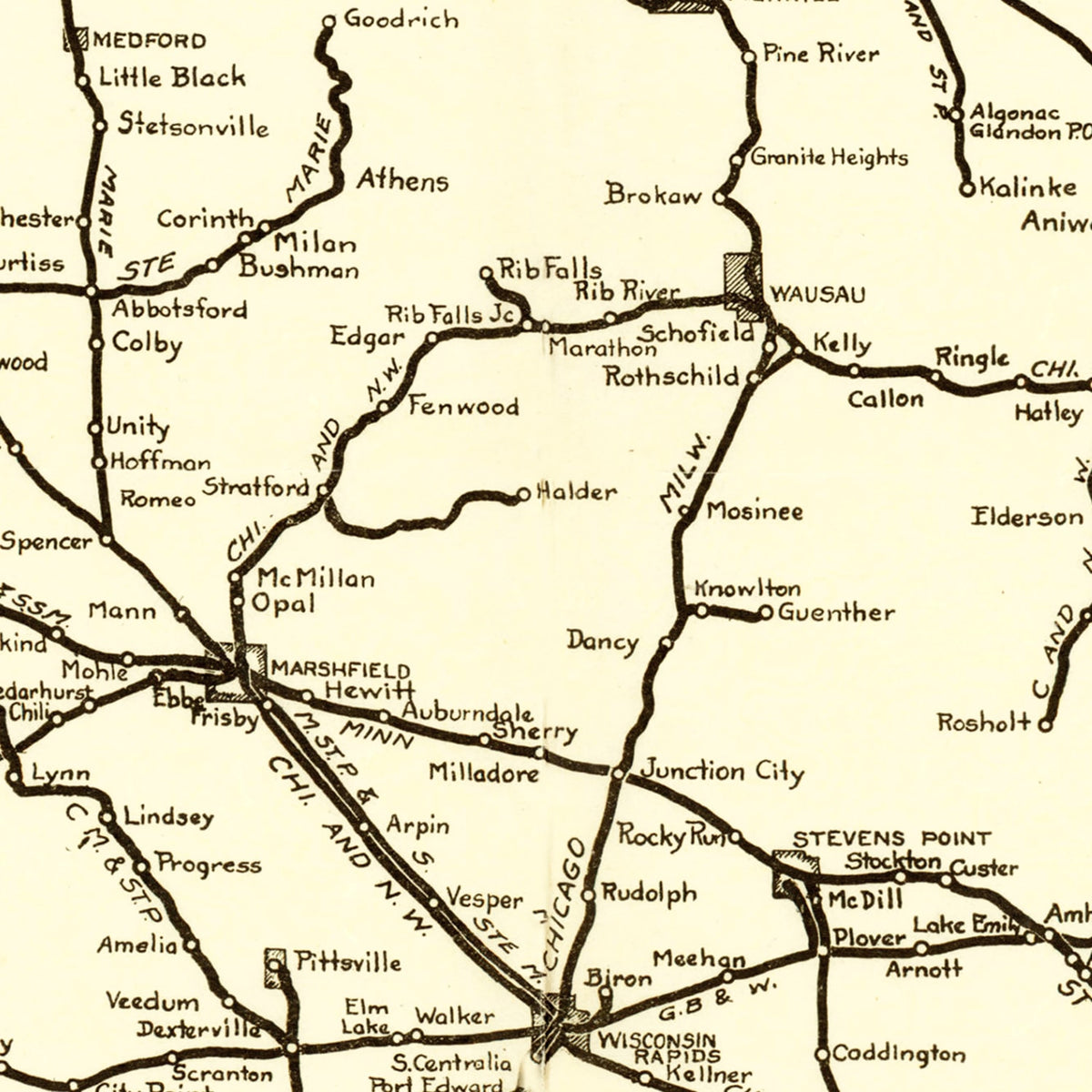 Restored historic details from the 1923 state map of County, Wisconsin