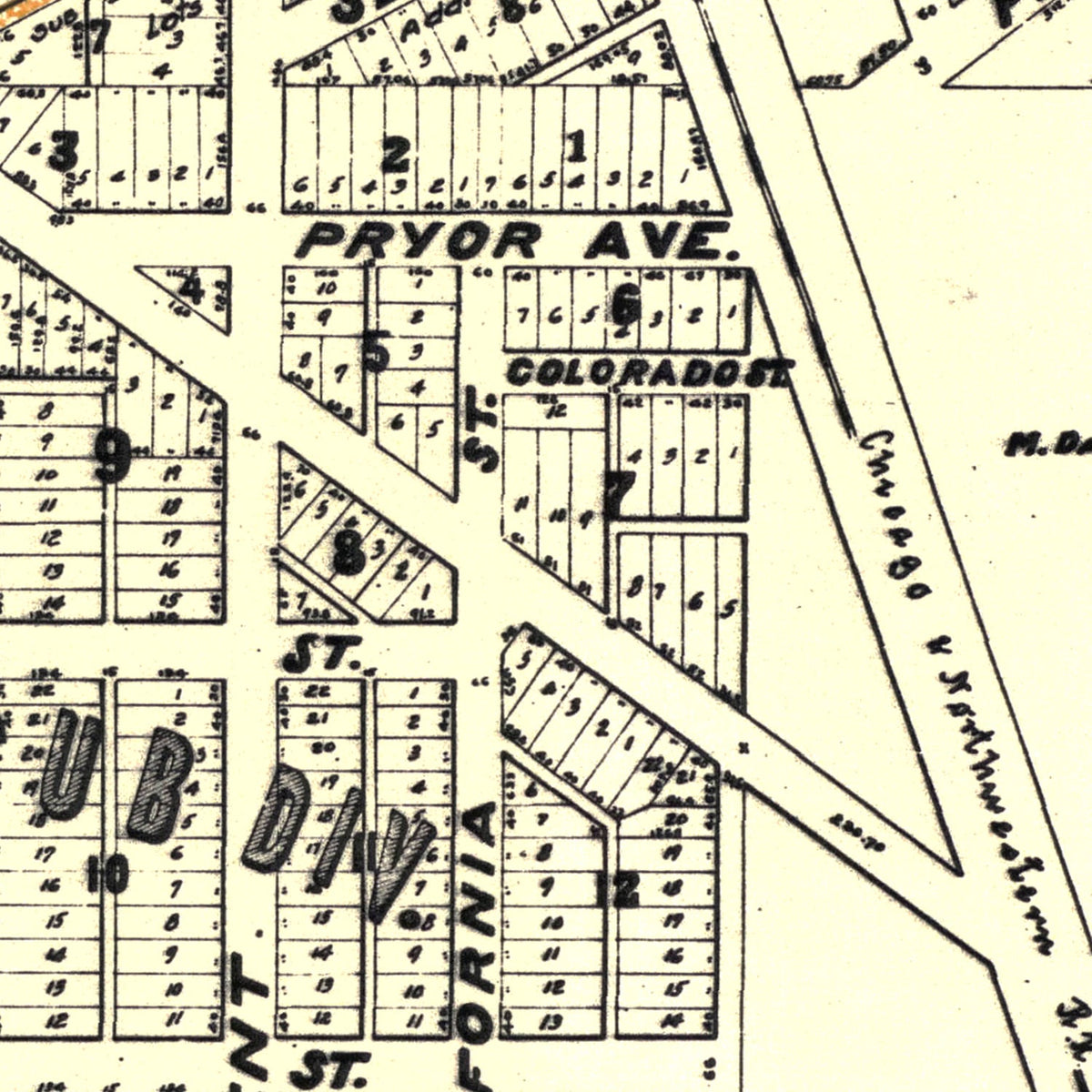Restored historic details from the 1919 city map of Bay View, Wisconsin