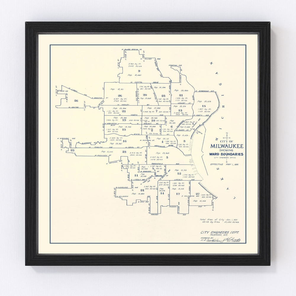 Milwaukee Vintage Map 1931