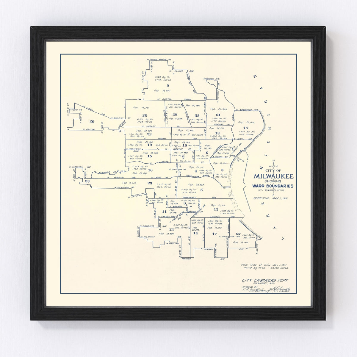 Milwaukee Vintage Map 1931