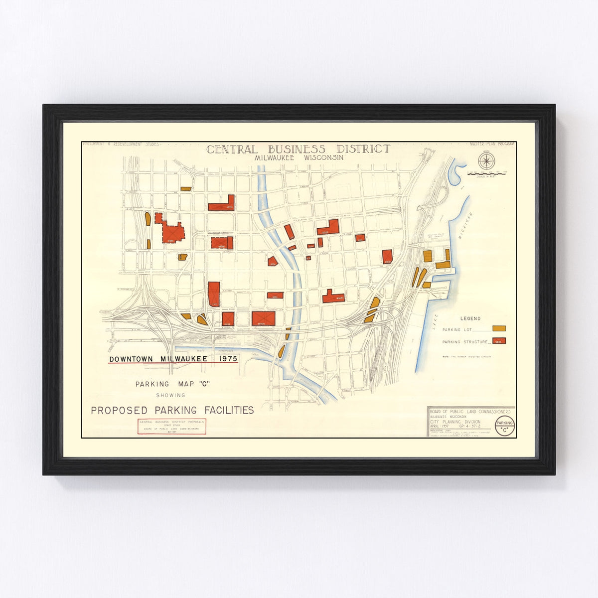 Milwaukee Vintage Map 1957