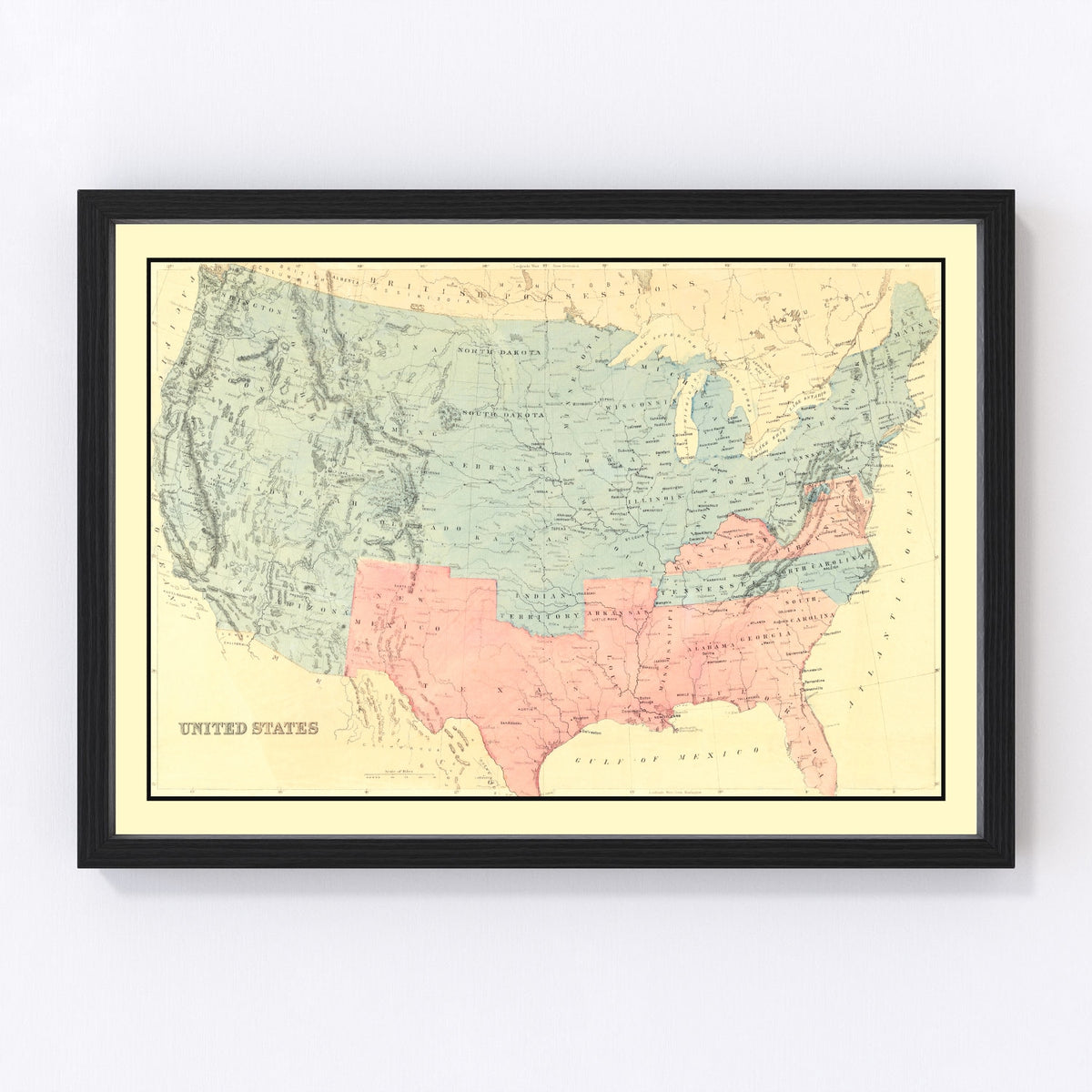 United States Vintage Map 1894