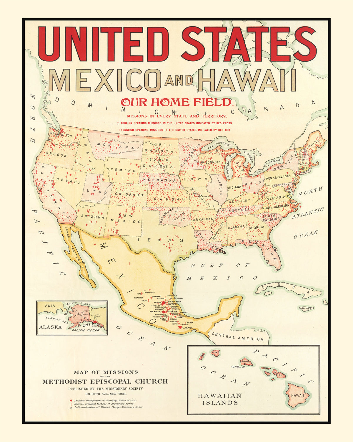 Preview of Vintage Missions of the Methodist Episcopal Church Map 1898