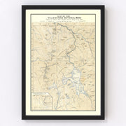 Yellowstone National Park Vintage Map 1882