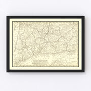 Connecticut Vintage Map 1898