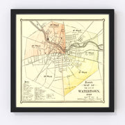 Watertown Vintage Map 1889
