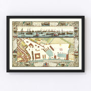 Dockyard at Deptford Vintage Map 1753