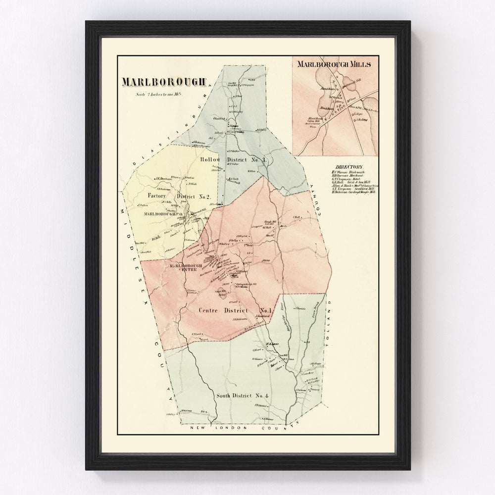 Marlborough Vintage Map 1869