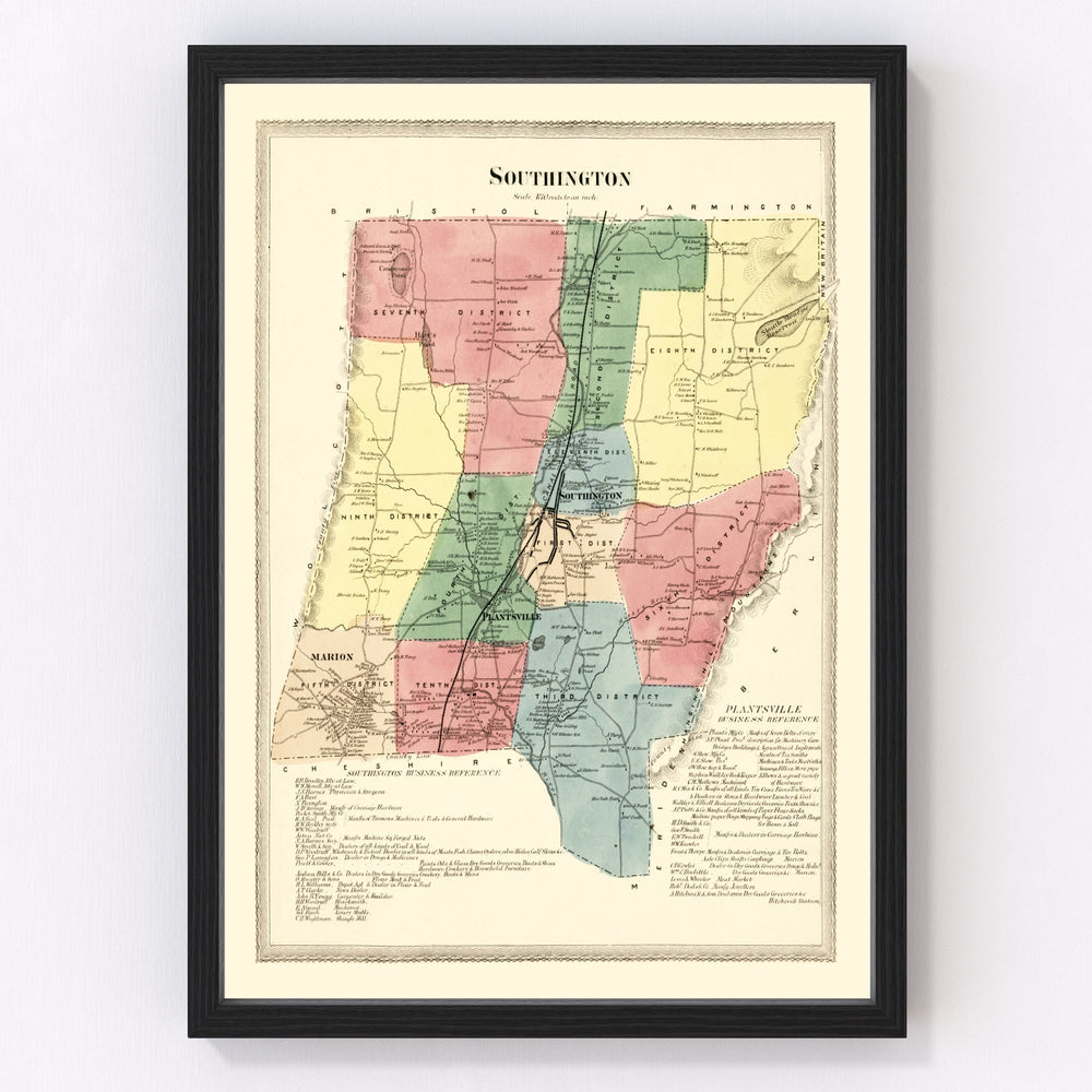 Southington Vintage Map 1869