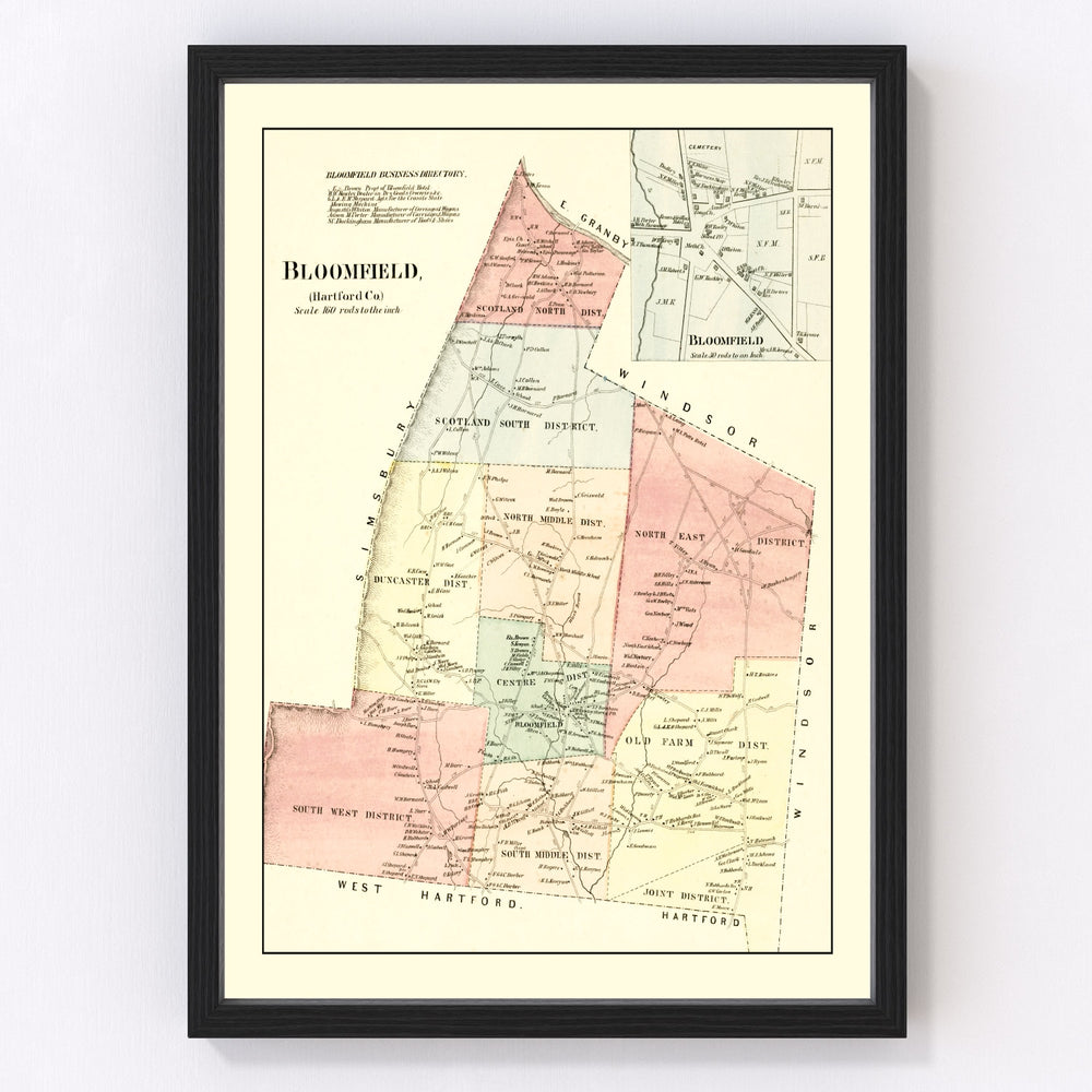 Bloomfield Vintage Map 1869