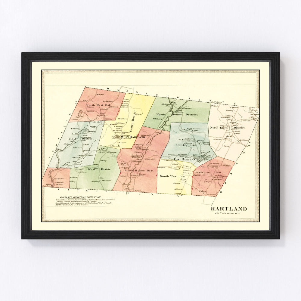 Hartland Vintage Map 1869