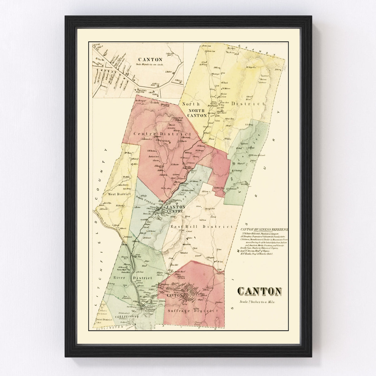 Canton Vintage Map 1869