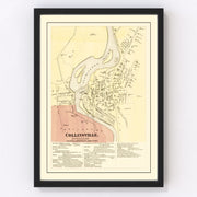 Collinsville Vintage Map 1869