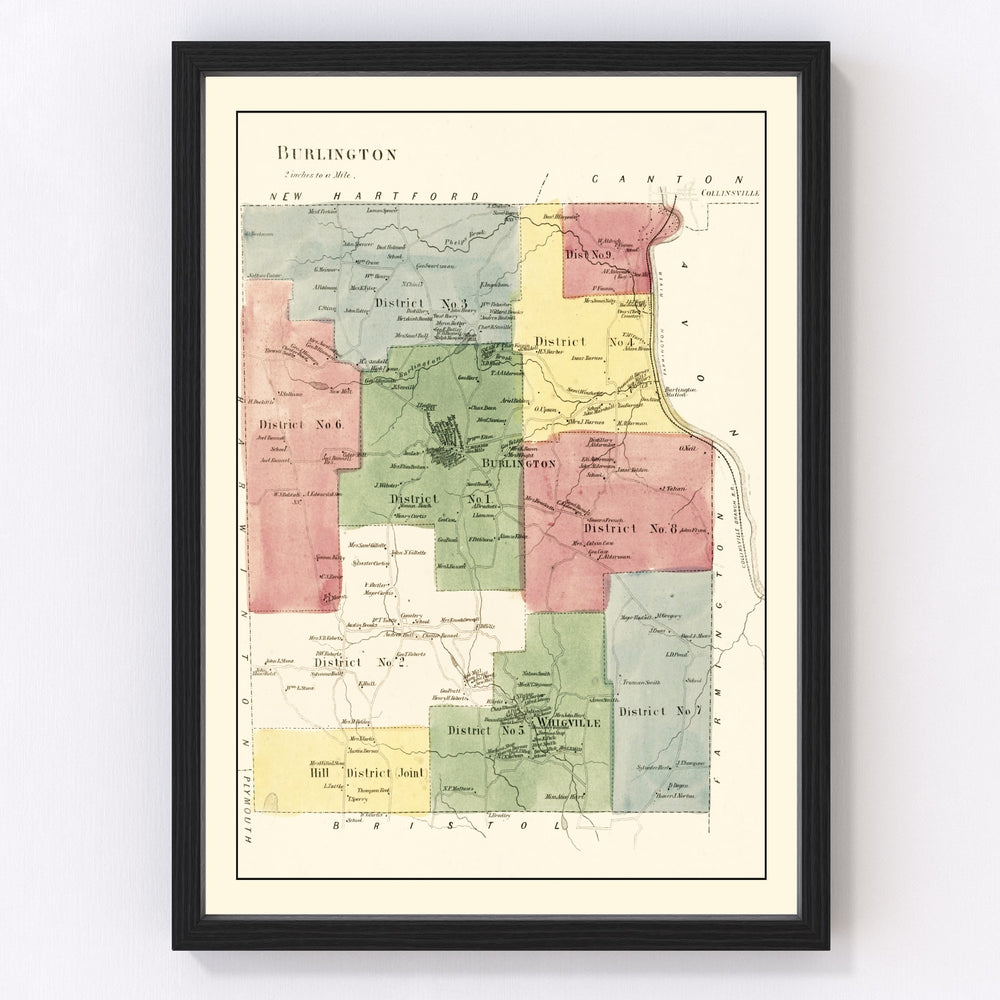 Burlington Vintage Map 1869