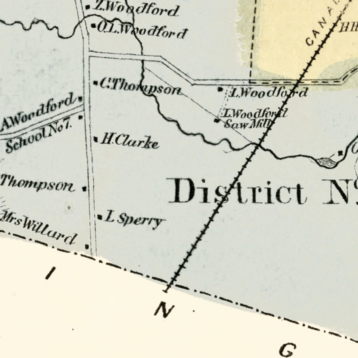 Restored historic details from the 1869 city map of Avon, Connecticut