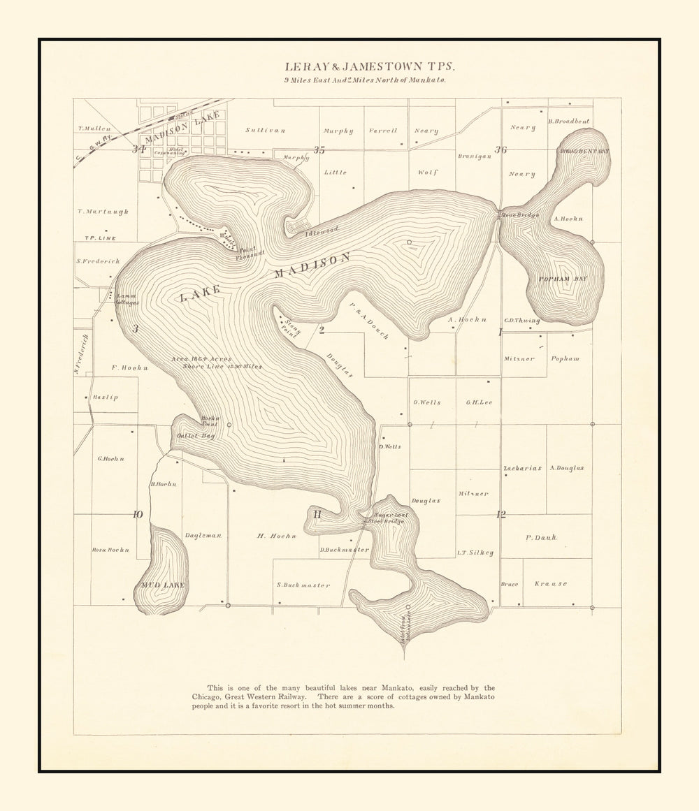 Vintage Map of Town of Tolland, Connecticut 1869 print style example