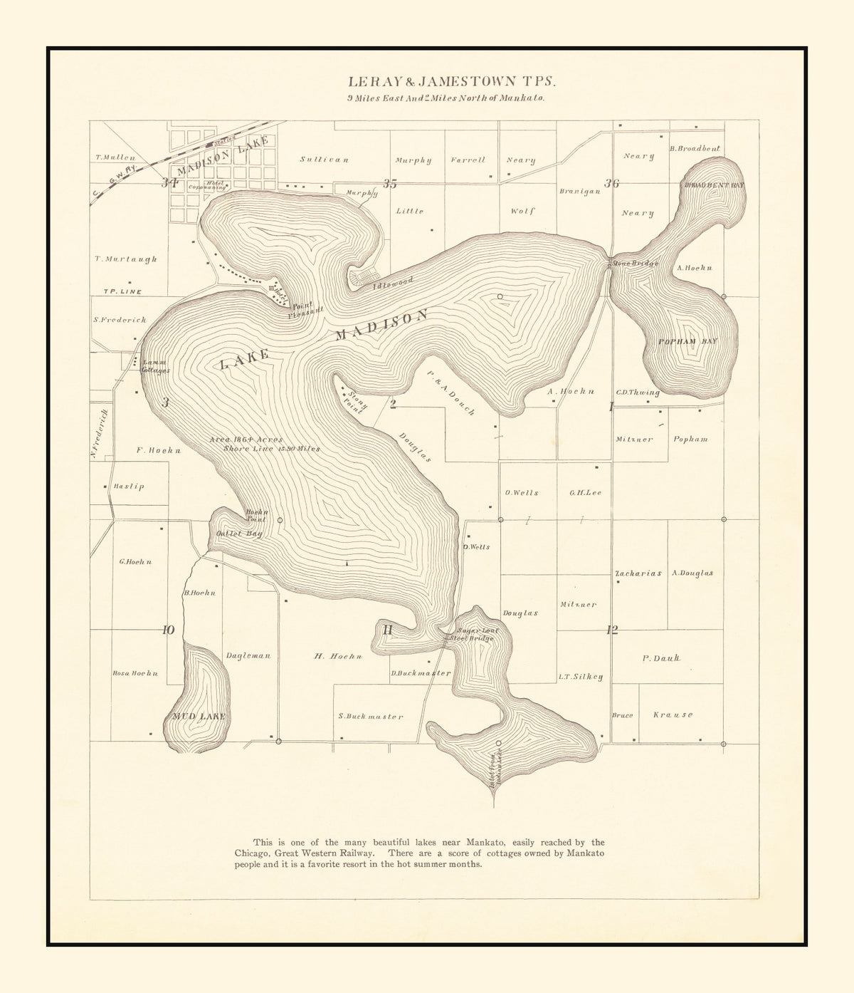 Preview of Vintage Map of Town of Tolland, Connecticut 1869