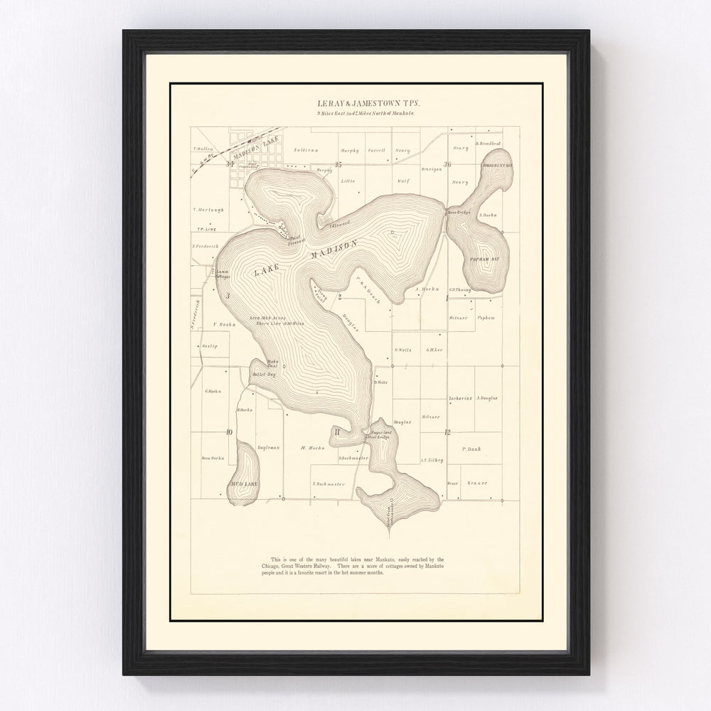 Town of Tolland Vintage Map 1869