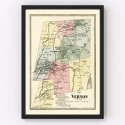 Town of Vernon Vintage Map 1869